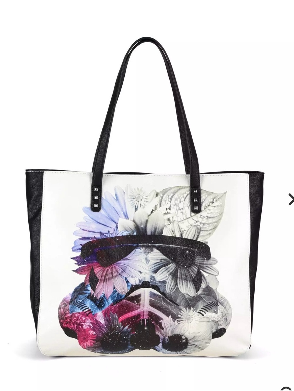 Loungefly Floral Stormtrooper Tote - Black, White, Purple, Pink, Blue
